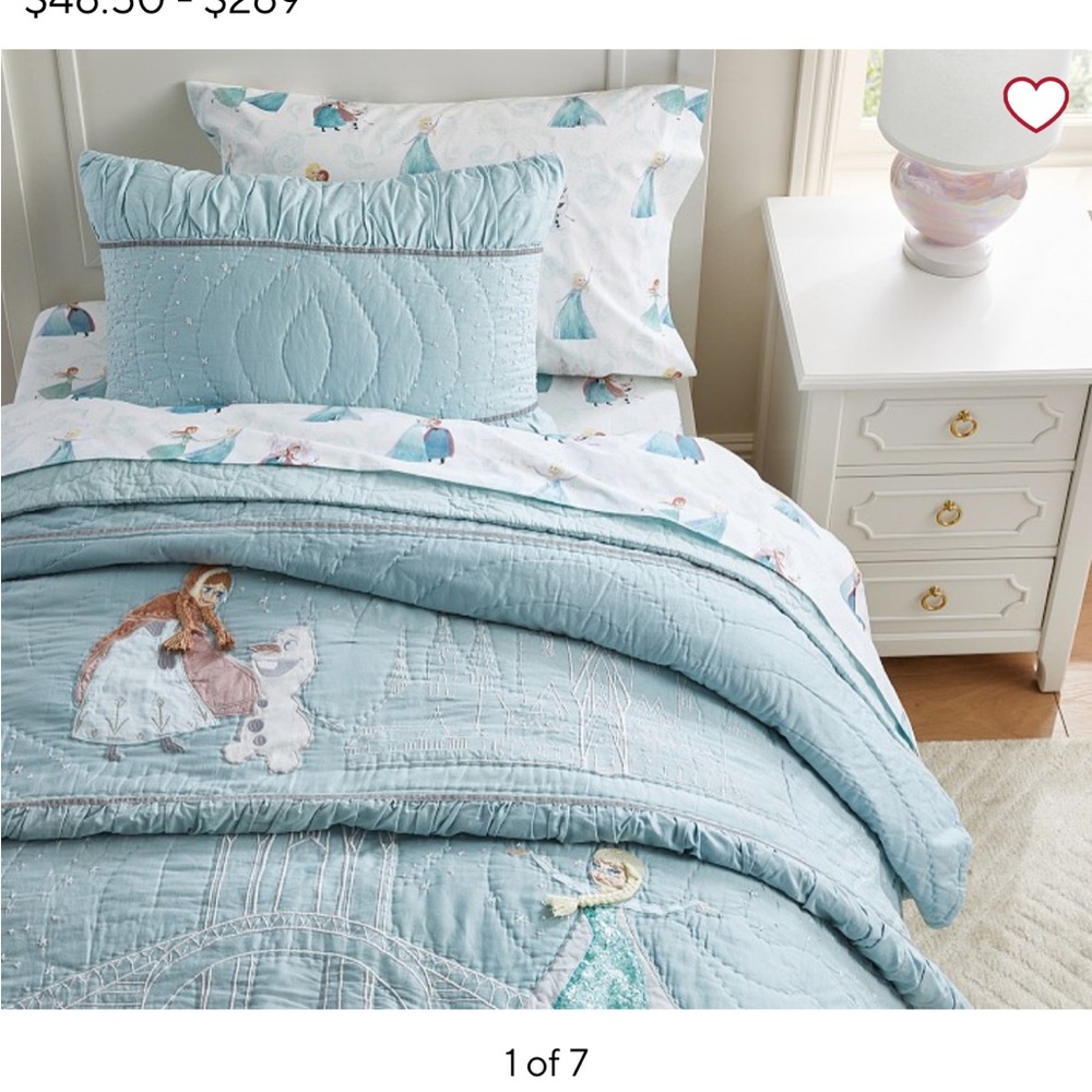 Pottery Barn Frozen Bedding Set Full/Queen with 2 Decorative Pillow Shams Grew